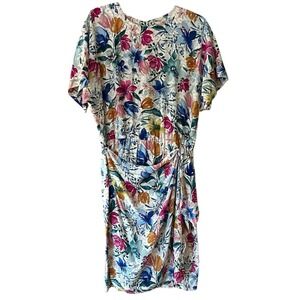 VTG Maggy London by Kenneth Nolan Silk‎ Wrap Dress Size 12 Floral Multicolor